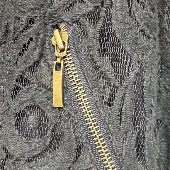 INC International Concepts Navy Lace Bomber Jacket - Picture 3 of 6